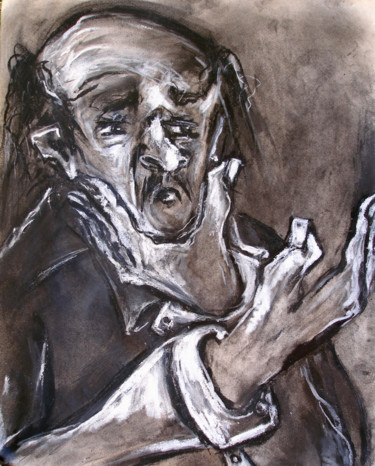 Painting titled "old-man-with-hand-t…" by Kenneth Agnello, Original Artwork