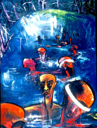 Painting titled "SEA OF FOOLS" by Kenneth Agnello, Original Artwork, Oil