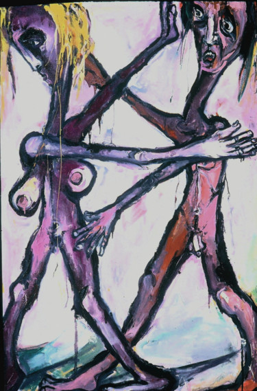 Painting titled "DANCERS" by Kenneth Agnello, Original Artwork, Oil
