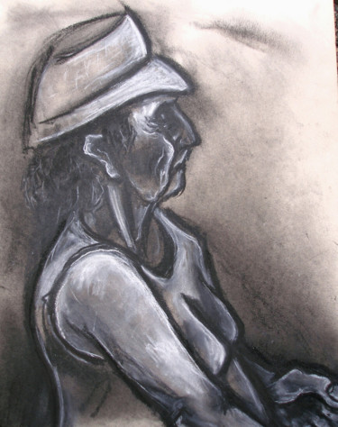 Drawing titled "seated-older-woman-…" by Kenneth Agnello, Original Artwork