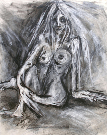 Drawing titled "Seated Woman With B…" by Kenneth Agnello, Original Artwork, Other