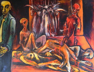 Painting titled "Death Room II" by Kenneth Agnello, Original Artwork, Oil