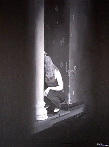 Malerei mit dem Titel "Despair Nr. 2" von Kenneth-Edward Swinscoe, Original-Kunstwerk