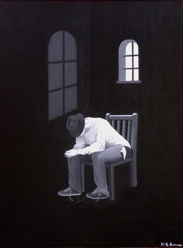 Malerei mit dem Titel "Despair Nr. 3" von Kenneth-Edward Swinscoe, Original-Kunstwerk