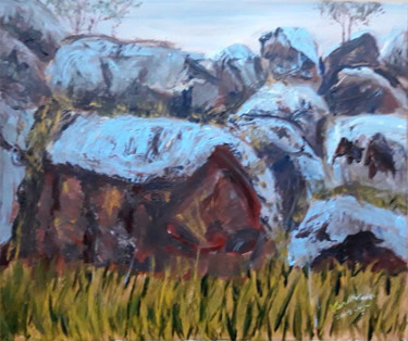 Peinture intitulée "rocky-roofs-kororit…" par Kenneth Mckean, Œuvre d'art originale