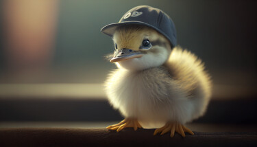 Artes digitais intitulada "Cute little Duck" por Kenny Landis, Obras de arte originais, Imagem gerada por IA