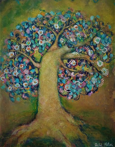 Schilderij getiteld "L'arbre de vie" door Kenra, Origineel Kunstwerk, Olie