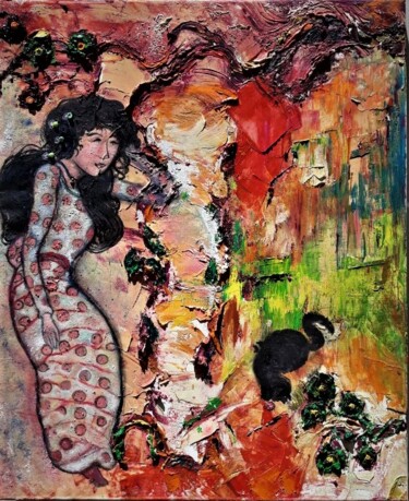 Peinture intitulée "Elle, par douceur" par Kenra, Œuvre d'art originale, Huile