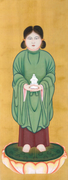 Painting titled "chigo-daishi" by Kenta Mizno, Original Artwork, Pigments