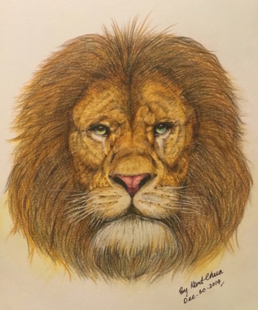 Drawing titled "The Regal Lion" by Kent Chua, Original Artwork, Other
