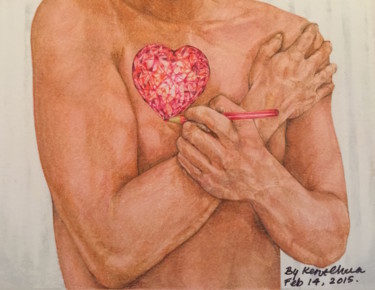 Drawing titled "Embrace Love" by Kent Chua, Original Artwork, Other