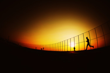 Photography titled "Running at Sunset" by Max Kenzory, Original Artwork