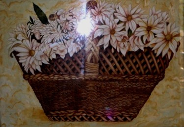 Peinture intitulée "Canasto con flores" par Carolina Kergall, Œuvre d'art originale, Autre