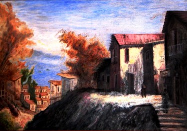 Peinture intitulée "Paisaje de Valparaí…" par Carolina Kergall, Œuvre d'art originale