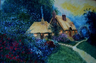 Peinture intitulée "Cottage" par Carolina Kergall, Œuvre d'art originale