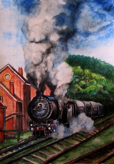 Dessin intitulée "Train" par Carolina Kergall, Œuvre d'art originale