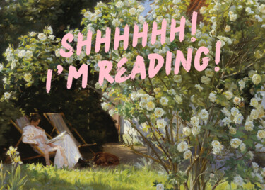 「Shhhhhh I'm Reading」というタイトルのデジタルアーツ Kerry Pritchardによって, オリジナルのアートワーク, デジタル絵画