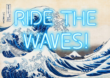 Digitale Kunst getiteld "The Great Wave Off…" door Kerry Pritchard, Origineel Kunstwerk, Digitaal Schilderwerk