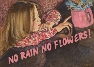 Digital Arts titled "No Rain No Flowers" by Kerry Pritchard, Original Artwork, Digital Painting