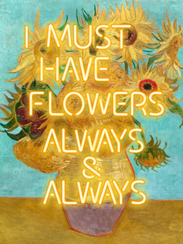 Arte digital titulada "I must have flowers…" por Kerry Pritchard, Obra de arte original, Pintura Digital