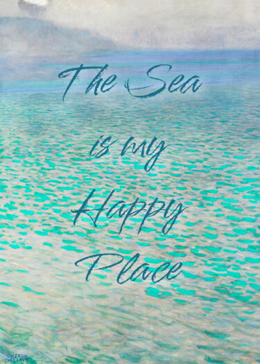 Artes digitais intitulada "The sea is my happy…" por Kerry Pritchard, Obras de arte originais, Pintura digital