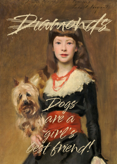 Digitale Kunst mit dem Titel "Dogs are a girl’s b…" von Kerry Pritchard, Original-Kunstwerk, Digitale Malerei