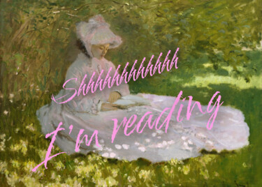 Digitale Kunst mit dem Titel "Shhhhhh I’m reading…" von Kerry Pritchard, Original-Kunstwerk, Digitale Malerei