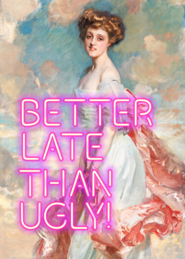 Artes digitais intitulada "Better late than ug…" por Kerry Pritchard, Obras de arte originais, Pintura digital