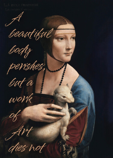 Artes digitais intitulada "Lady with an Ermine…" por Kerry Pritchard, Obras de arte originais, Pintura digital