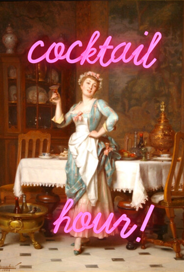 Digital Arts titled "Cocktail hour - 1889" by Kerry Pritchard, Original Artwork, Digital Painting