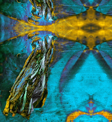Arte digitale intitolato "Blaugold / Blue Gold" da Kerstin Berthold, Opera d'arte originale, Collage digitale