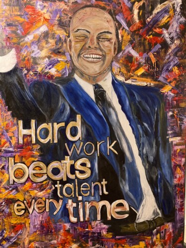 Картина под названием "Hard work" - Kerstin Lansche, Подлинное произведение искусства, Масло Установлен на Деревянная рама д…