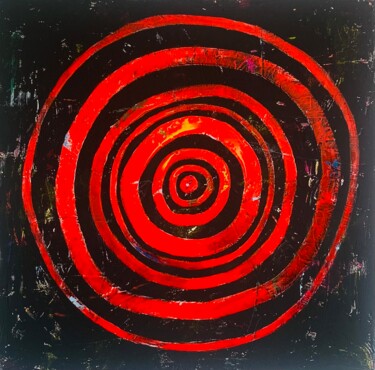 Painting titled "Spin Around IV" by Kerstin Sagebiel, Original Artwork, Resin Mounted on Wood Stretcher frame