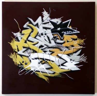 Schilderij getiteld "GOLD lettre" door Kesa Graffiti, Origineel Kunstwerk, Acryl