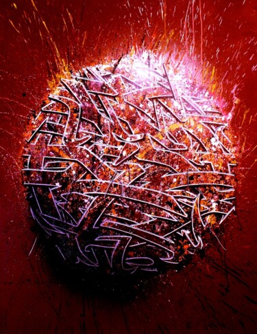 Pintura titulada "Red cosmicssss" por Kesa Graffiti, Obra de arte original, Pintura al aerosol