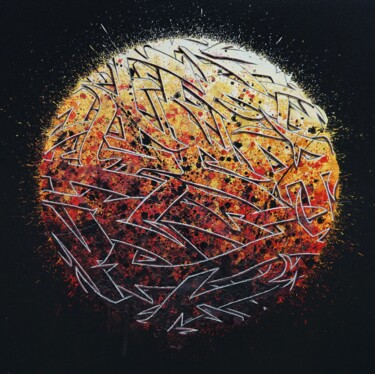 Malerei mit dem Titel "Shams" von Kesa Graffiti, Original-Kunstwerk, Sprühfarbe