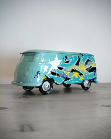 Malerei mit dem Titel "VW PASTEL" von Kesa Graffiti, Original-Kunstwerk, Sprühfarbe