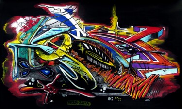 Картина под названием "KESA GRAFFITI FLASHY" - Kesa Graffiti, Подлинное произведение искусства, Акрил