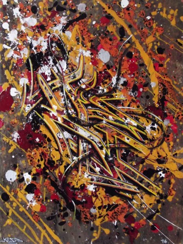 Malerei mit dem Titel "KESA" von Kesa Graffiti, Original-Kunstwerk, Acryl