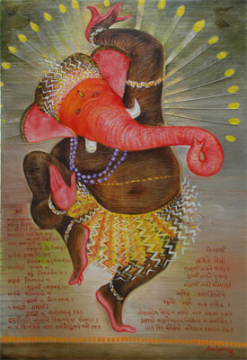 Painting titled "Nithya Ganapathy" by Keshav.P, Original Artwork
