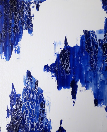 Ζωγραφική με τίτλο ""Blue Ghost"" από Mickael Bereriche (KESMO), Αυθεντικά έργα τέχνης, Ακρυλικό