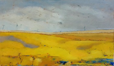 Pintura titulada "Yellow Fields" por Kestutis Jauniskis, Obra de arte original, Oleo
