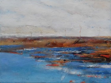 Painting titled "Seacoast" by Kestutis Jauniskis, Original Artwork, Oil