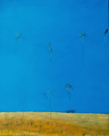 Peinture intitulée "Cornflowers Field" par Kestutis Jauniskis, Œuvre d'art originale, Huile