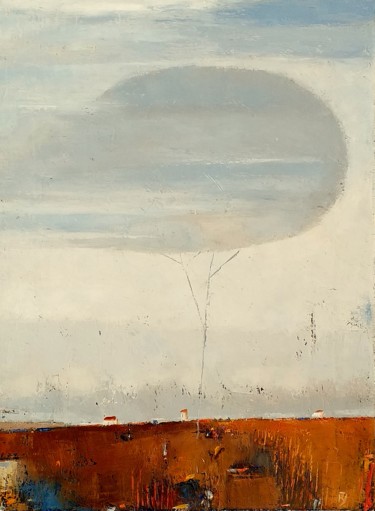 Peinture intitulée "Landscape With Stra…" par Kestutis Jauniskis, Œuvre d'art originale, Huile