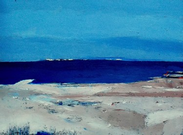Pintura intitulada "Winter Nea The Sea" por Kestutis Jauniskis, Obras de arte originais, Óleo