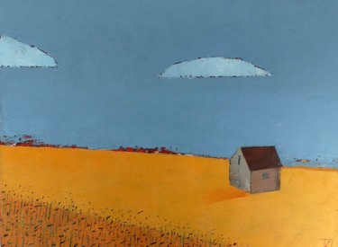 Painting titled "Fields In Autumn" by Kestutis Jauniskis, Original Artwork, Oil