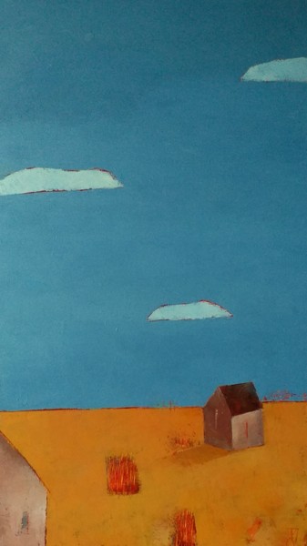 Fields In Autumn 1 Peinture intitulée "Fields In Autumn 1" par Kestutis Jauniskis, Œuvre d'art originale, Huile