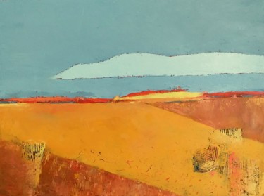 Картина под названием "Fields In Autumn 2" - Kestutis Jauniskis, Подлинное произведение искусства, Масло