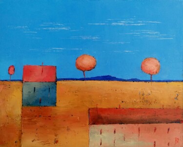 Pittura intitolato "Landscape 45" da Kestutis Jauniskis, Opera d'arte originale, Olio